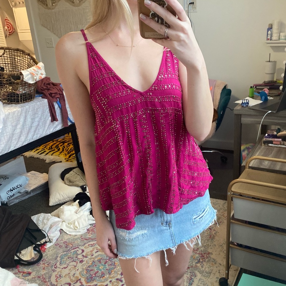 Free People Beaded Top